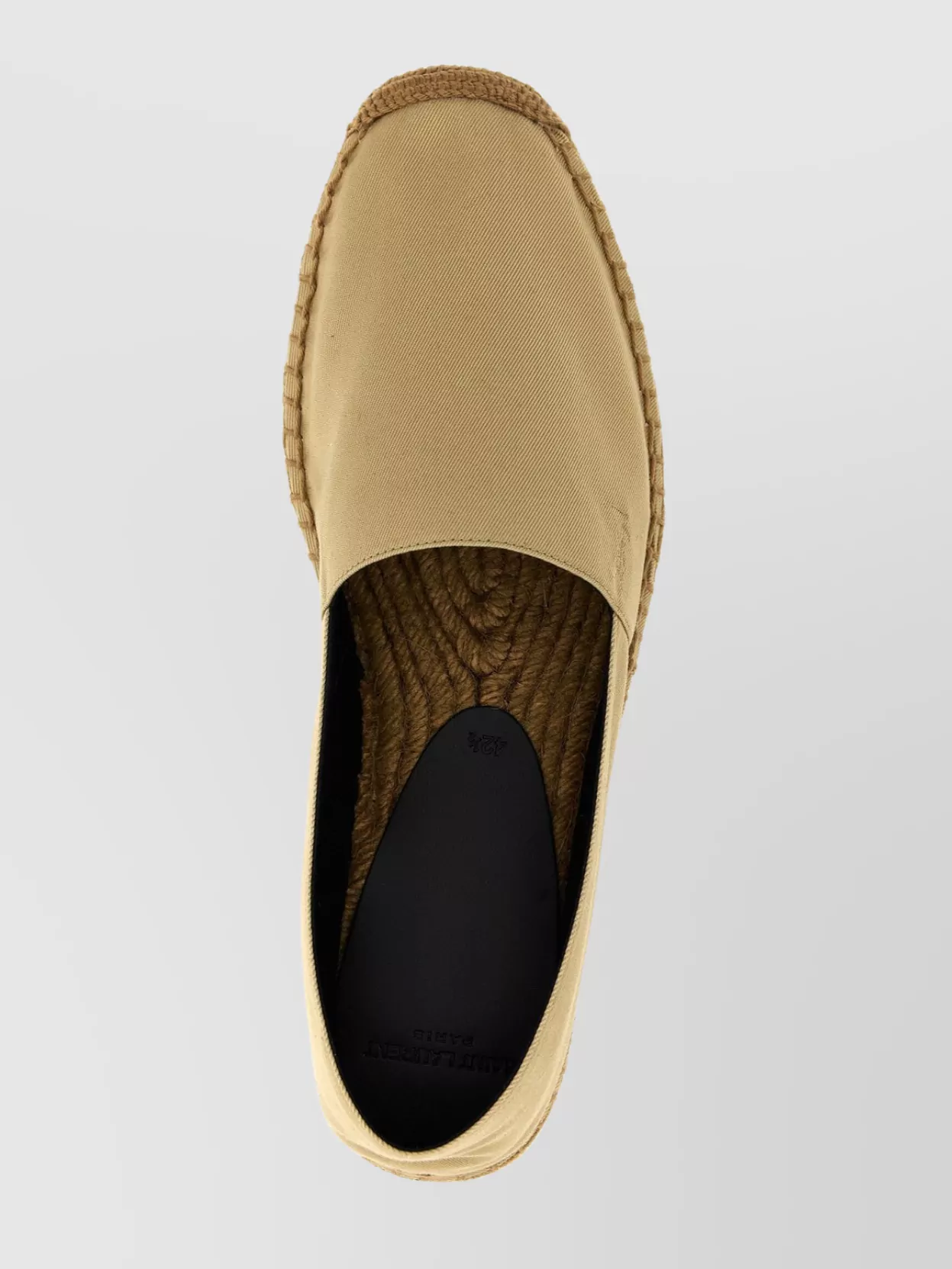 Saint Laurent Round Toe Canvas Espadrilles With Jute Sole
