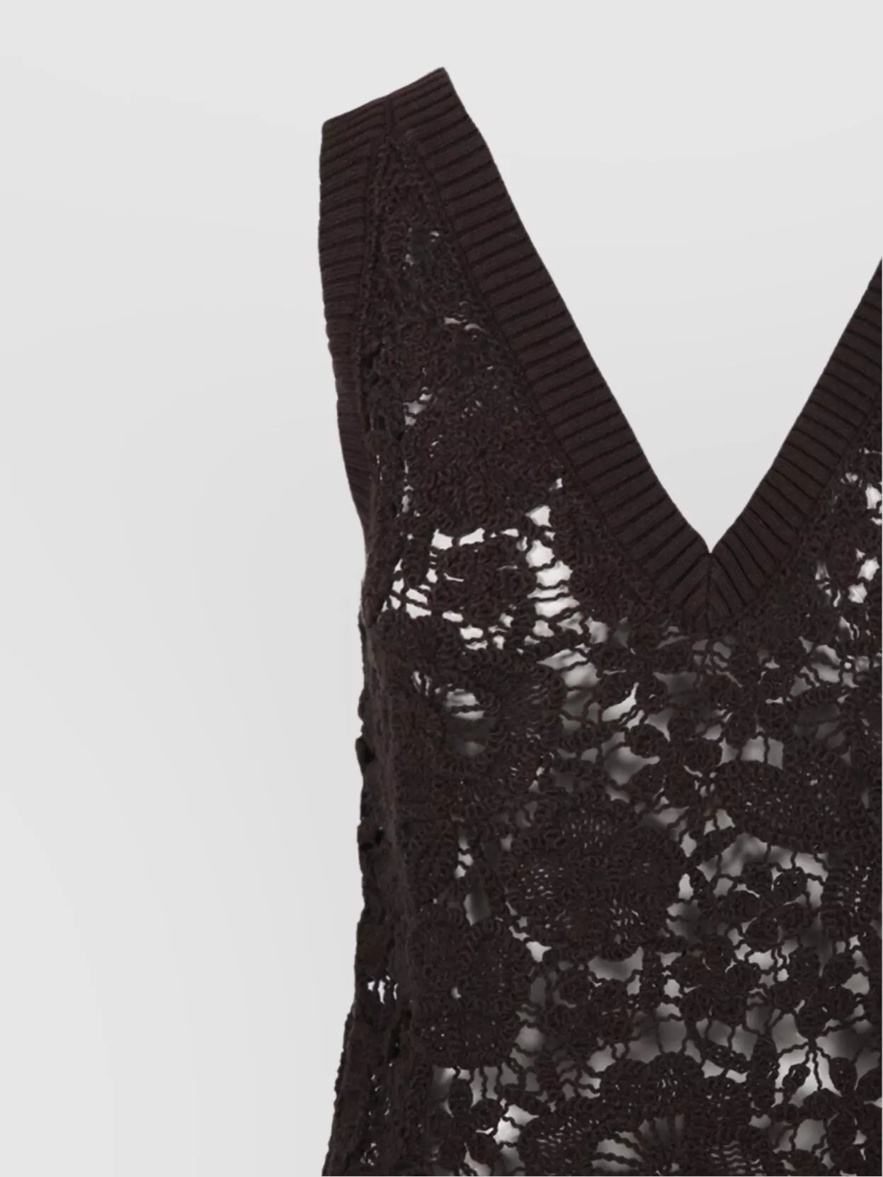 Shop P.a.r.o.s.h Crochet V-neck Sleeveless Top Scalloped Hem