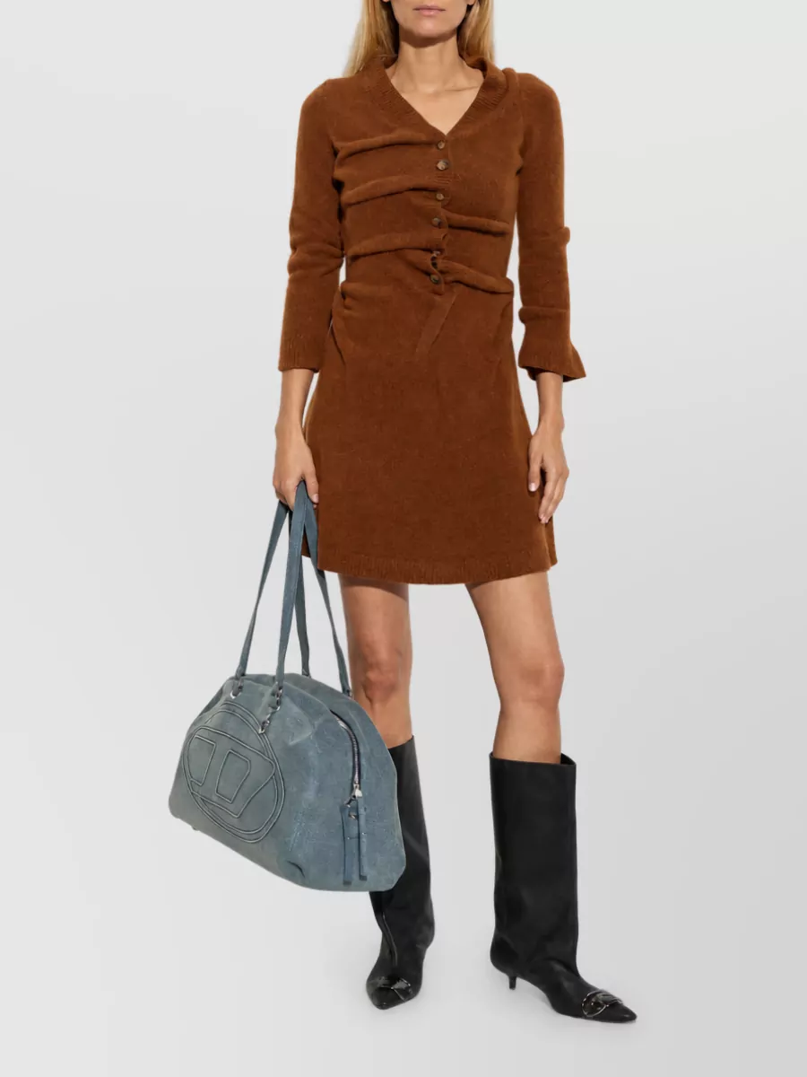 Diesel Wool V-Neck Knitted Dress
