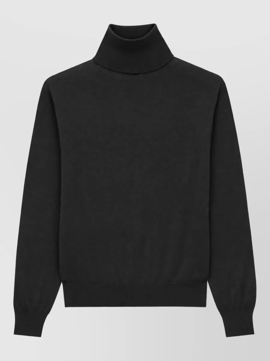Saint Laurent Cashmere Wool Silk Turtleneck Knit Top