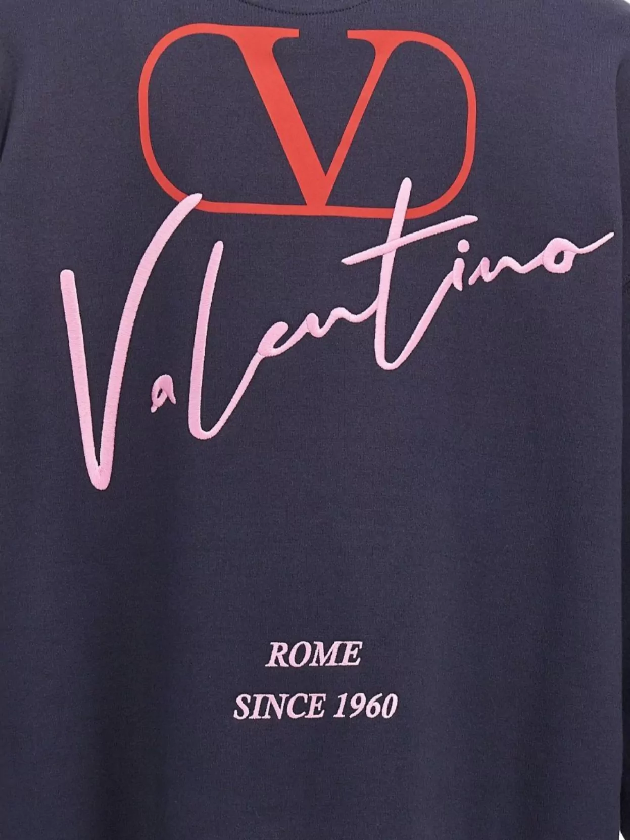 Valentino Garavani Hoodie Logo Embroidered Drawstring Hood