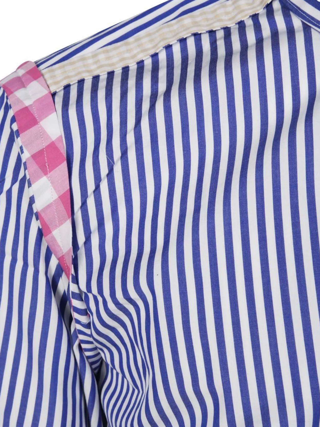 Comme Des Garçons Striped Shirt With Contrast Shoulder Detail