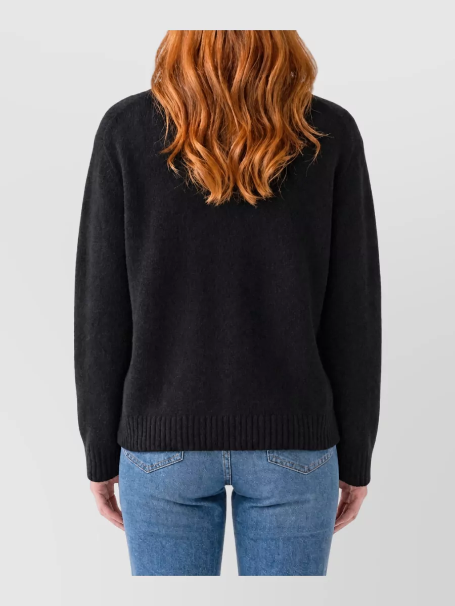 Lisa Yang Cashmere Silk Ribbed V-Neck Relaxed-Fit Sweater