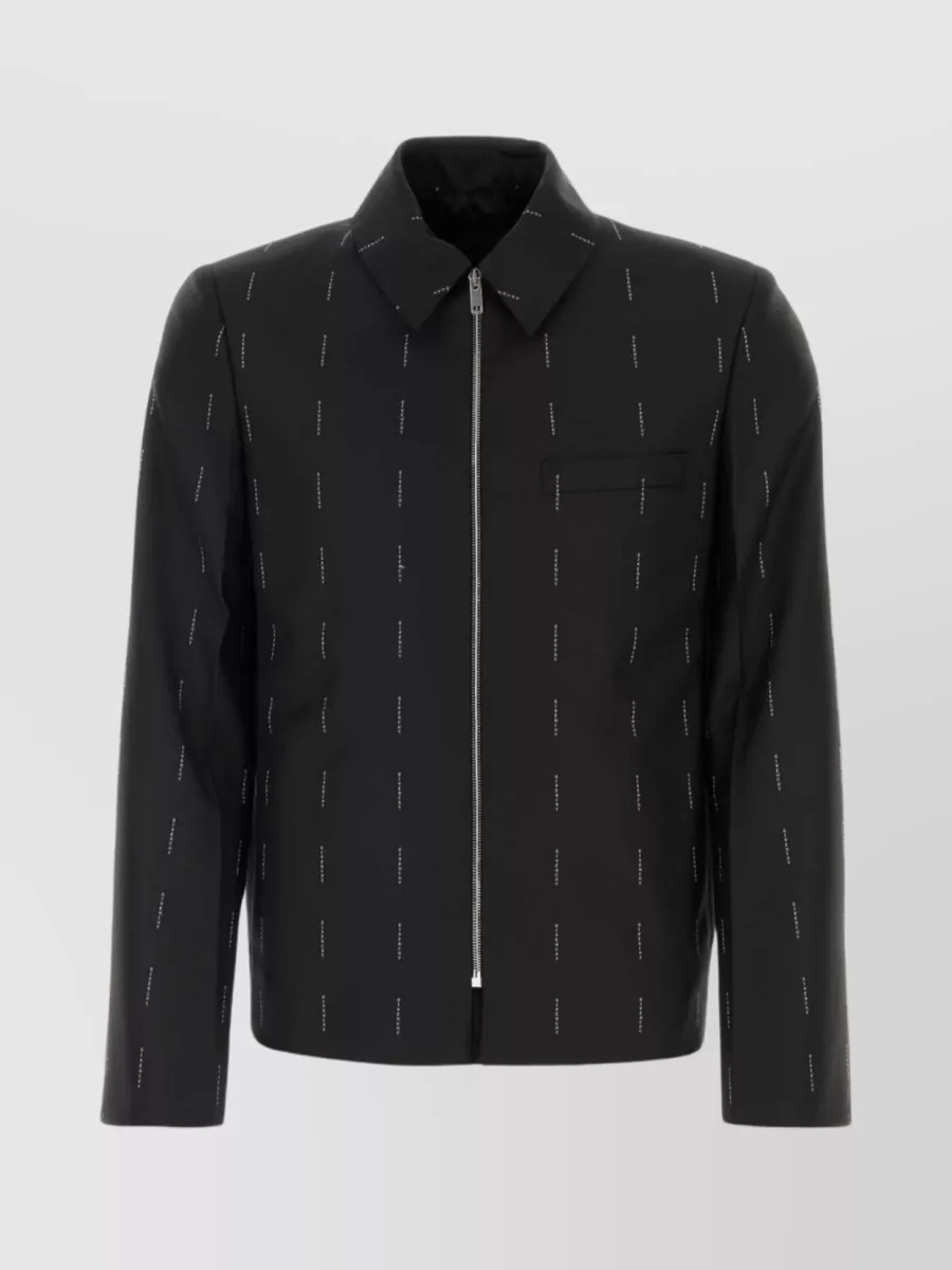 Shop Givenchy Intricately Embroidered Twill Blazer In Black