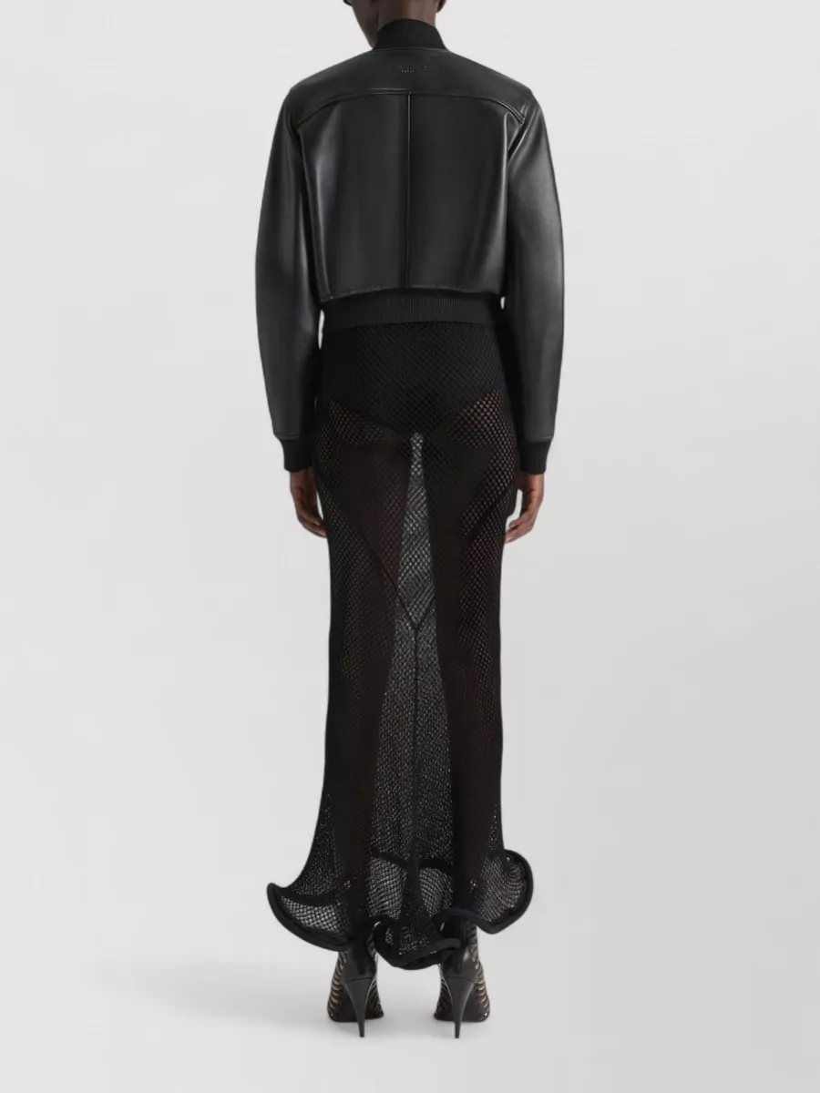 Givenchy Cropped Bomber Jacket Long Sleeves Collar