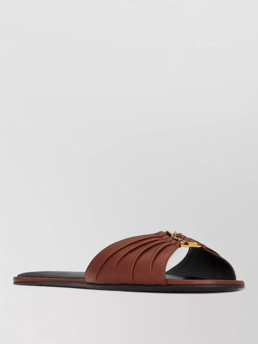 Saint Laurent leather babylone peep-toe mules