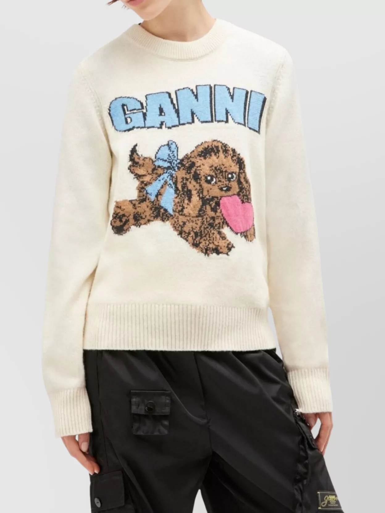 Ganni Cozy Dog Love Knit Sweater