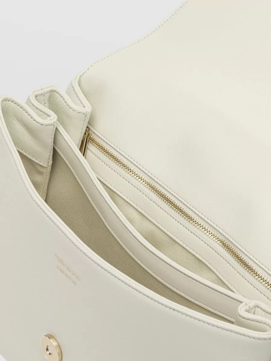 Ferragamo Leather Shoulder Bag Flap Top Handle