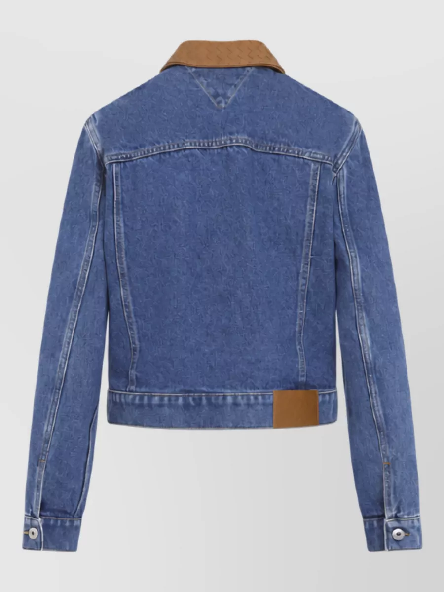 Bottega Veneta Denim Intrecciato Collar Jacket