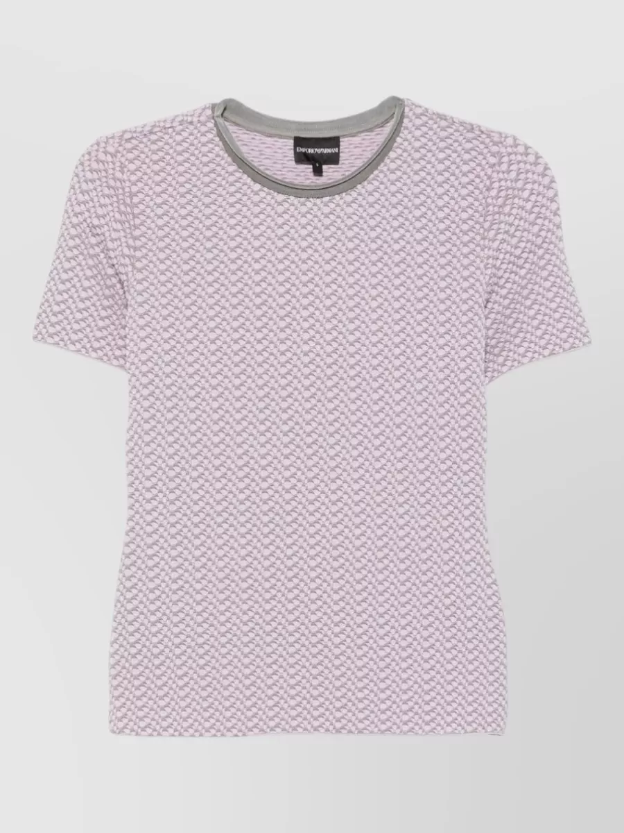 Emporio Armani textured slim-fit short-sleeve crewneck sweater