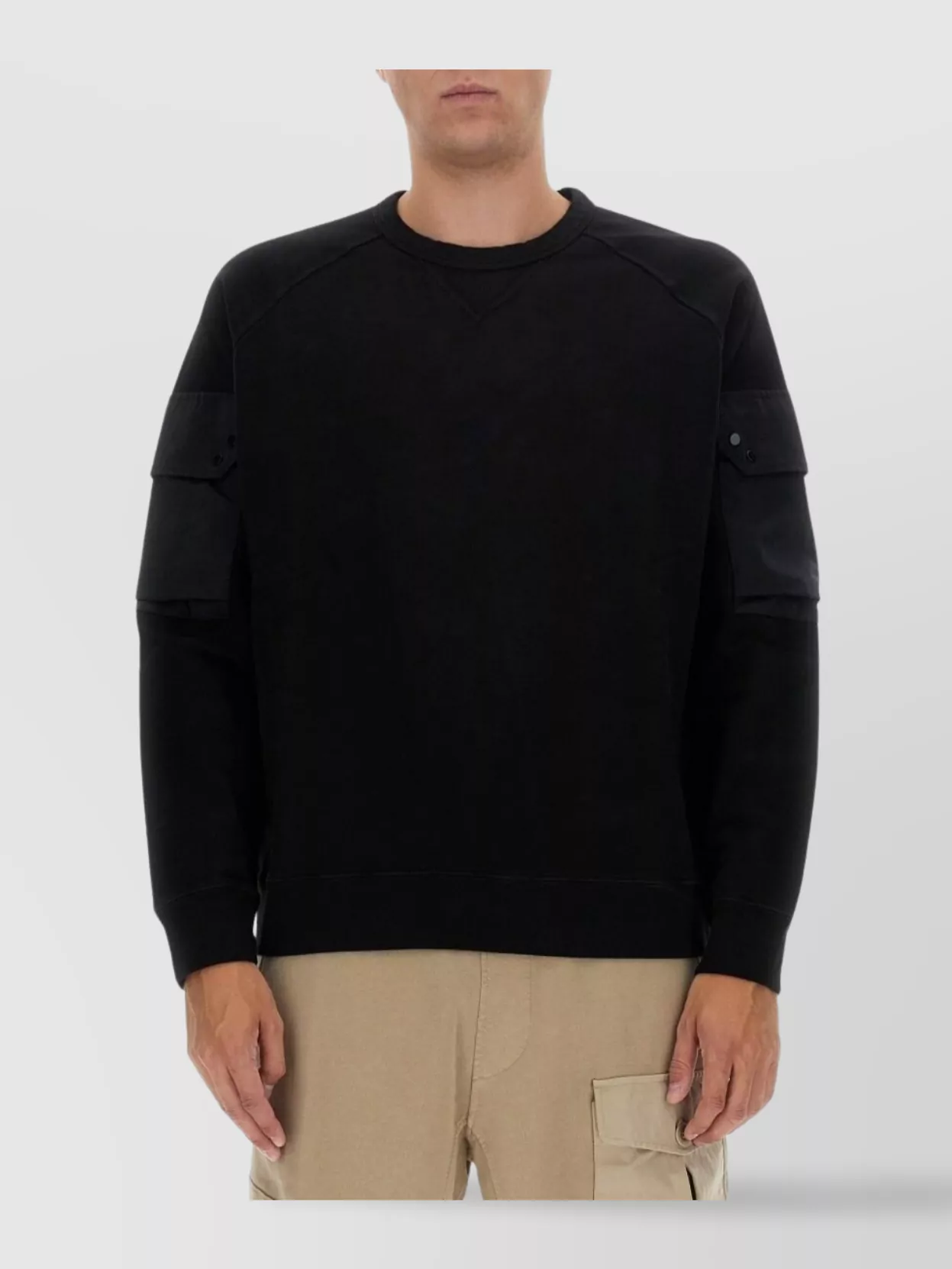 Ten C Logo Arm Pocket Crew Neck Sweater