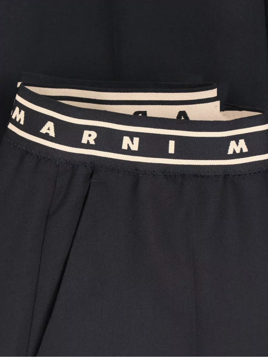 Marni Virgin Wool Straight-Leg Wide-Leg Trousers