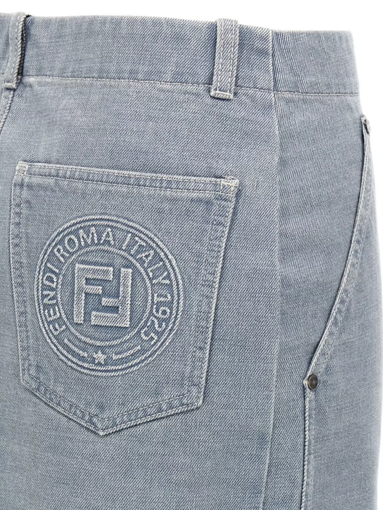 Shop Fendi Skirt With Belt Loops And Multiple Pockets
