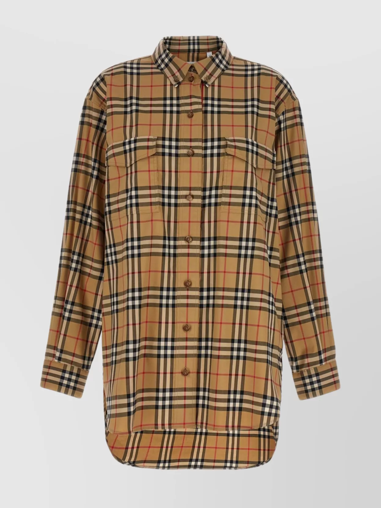 Burberry 'shirt Checked Pattern Chest Pockets' In Brown