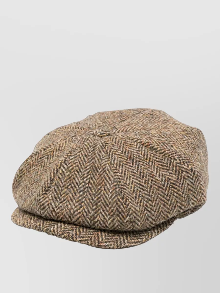 Emporio Armani virgin wool herringbone panelled cap