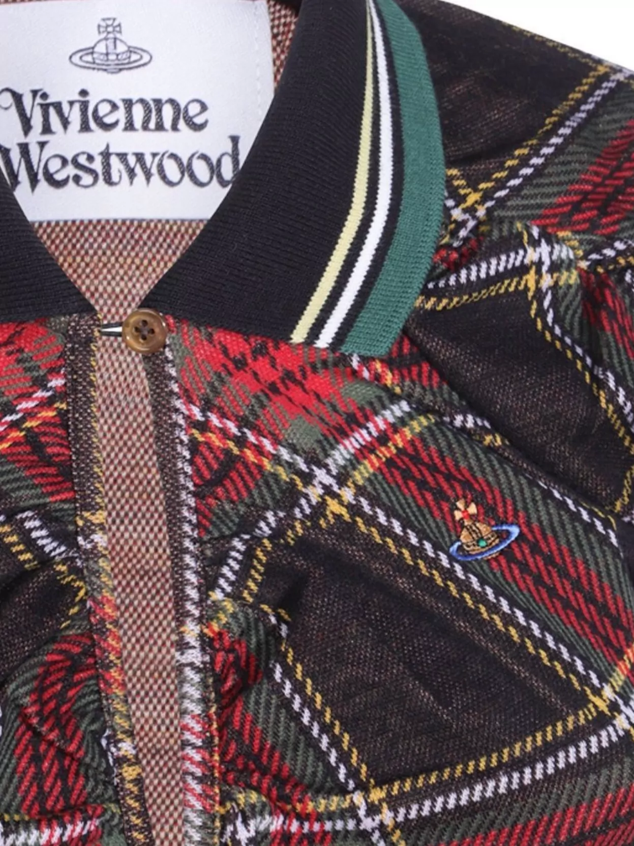 Vivienne Westwood Plaid Knee Length Dress With Button And Ruched Detail