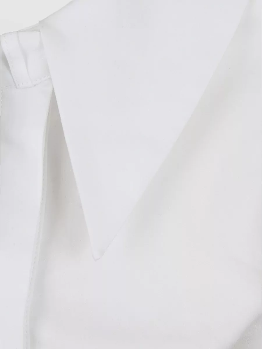 Elisabetta Franchi Cotton One-Shoulder Slim-Fit Long-Sleeve Shirt