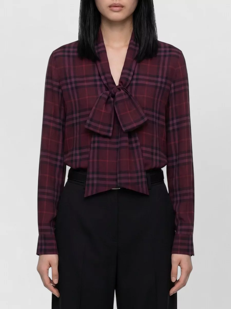 Burberry silk check scarf blouse