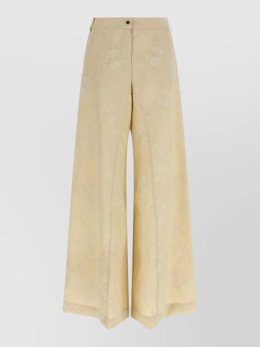 Pinko Linen Ivy Mid-Rise Wide-Leg Trousers