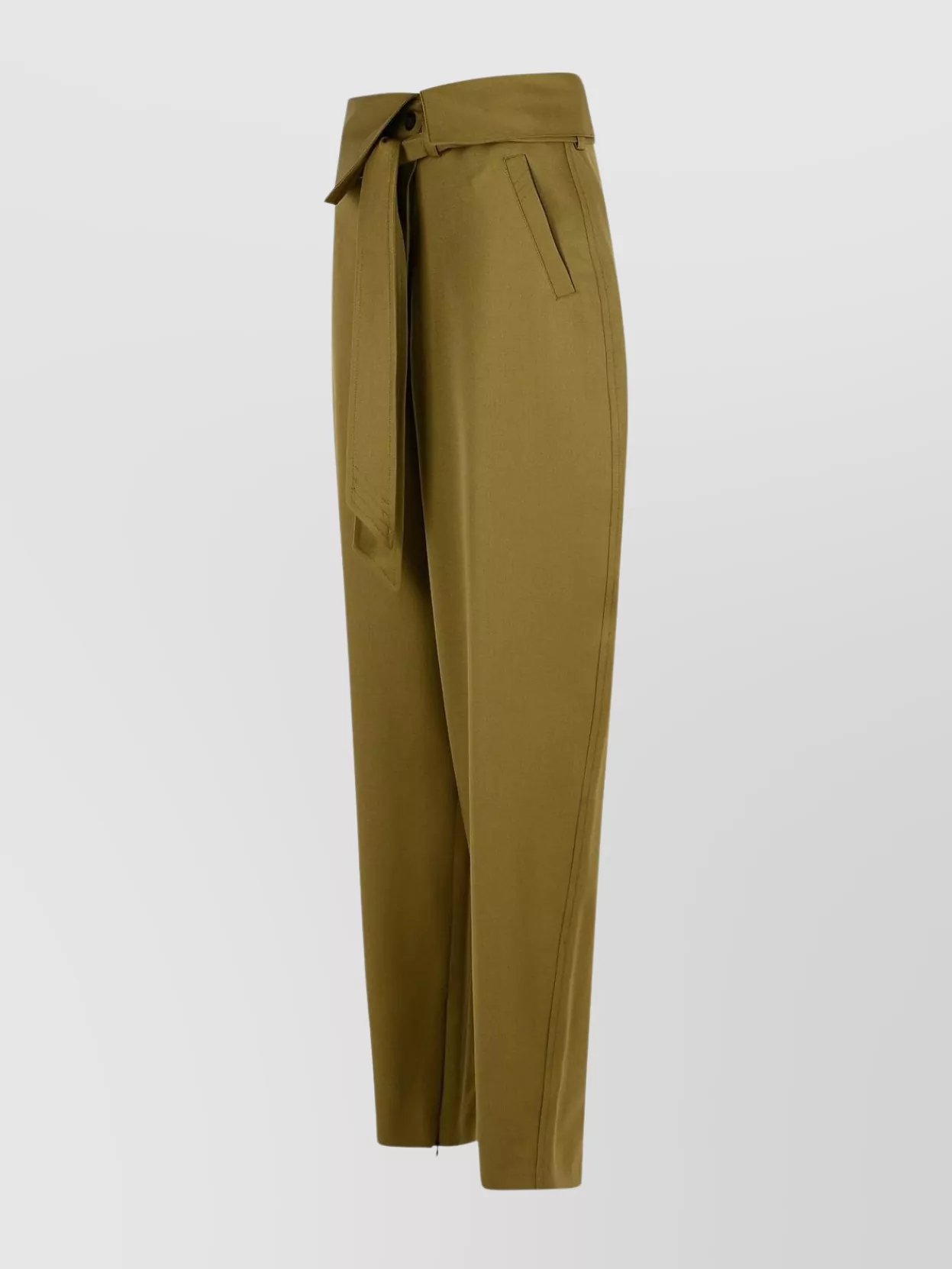 The Attico Wool Trousers With Belted High-Waisted Design