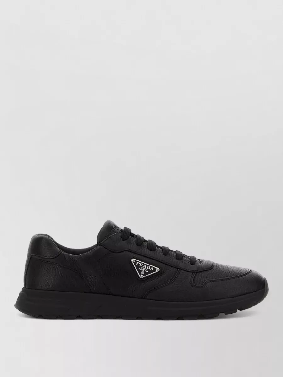Prada leather lace-up sneakers