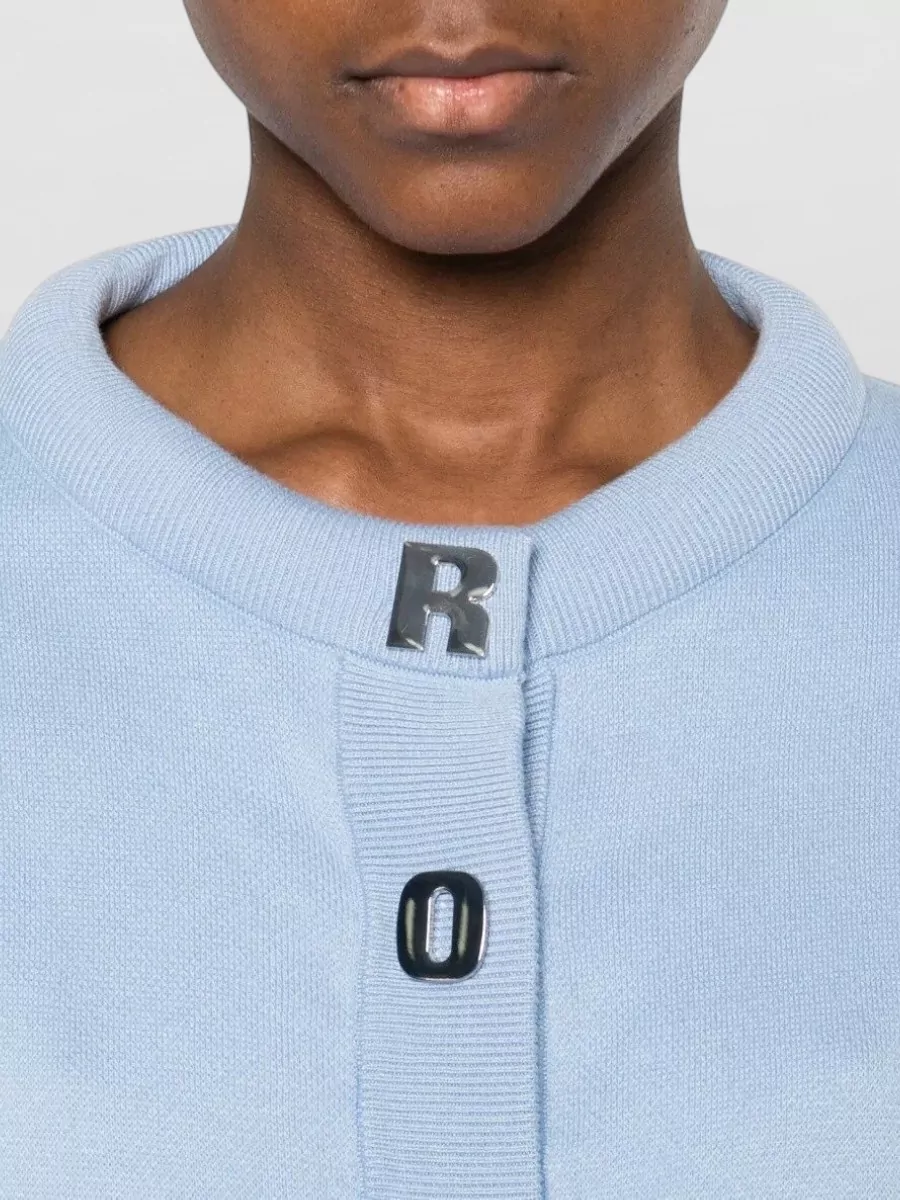 Rotate Cashmere Blend Ribbed Hem Cardigan