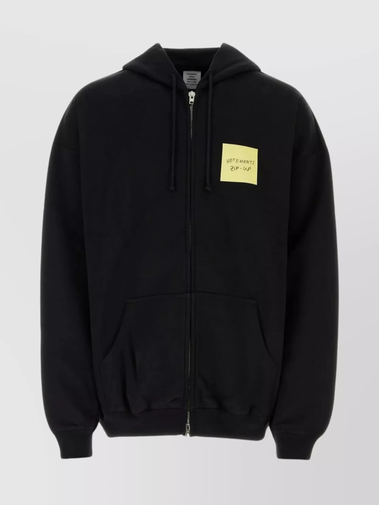 Vetements Hooded Sweatshirt With Pockets And Stretch Fabric In Black