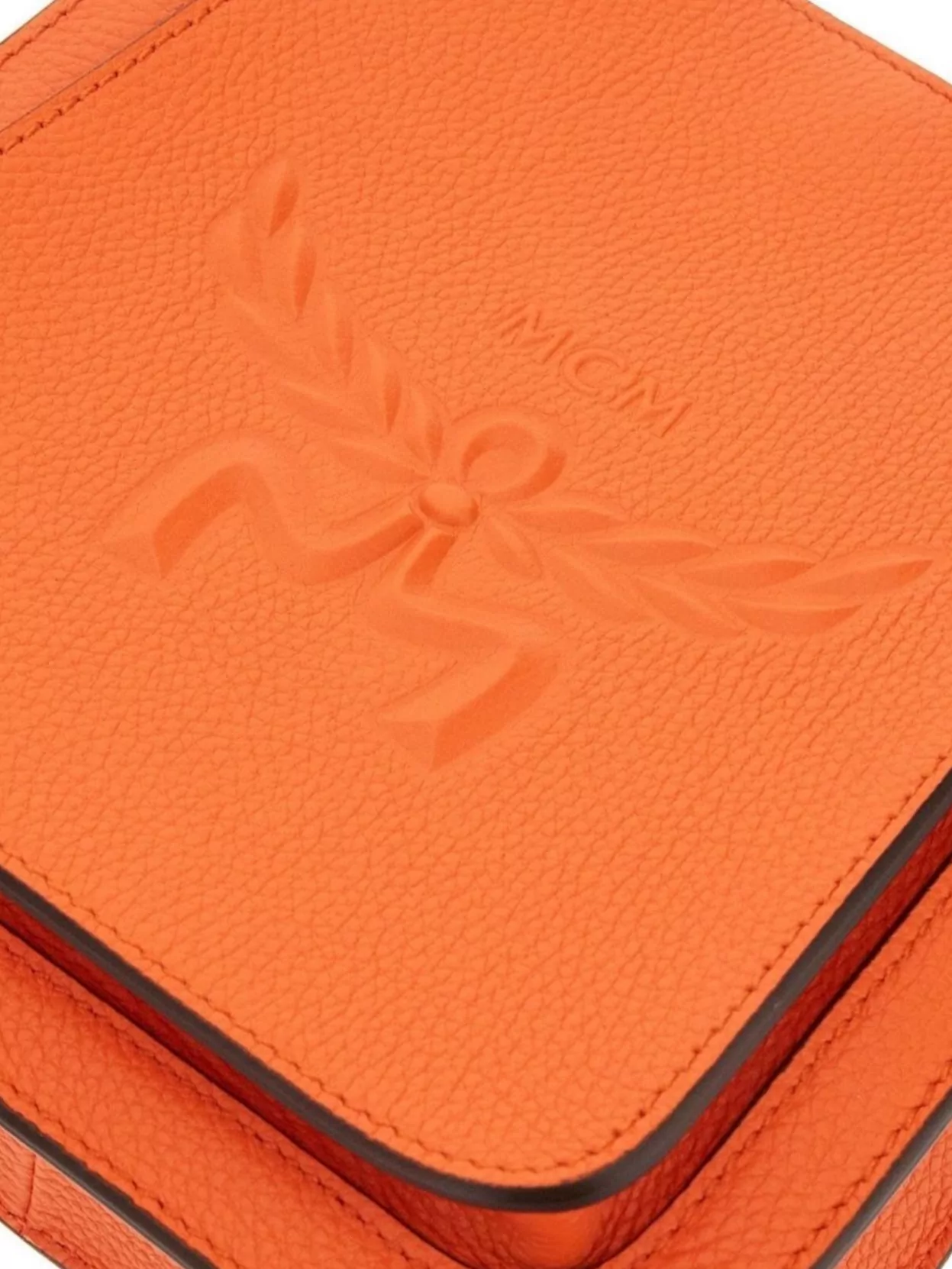 Mcm Orange Leather Mini Hummel Crossbody Bag