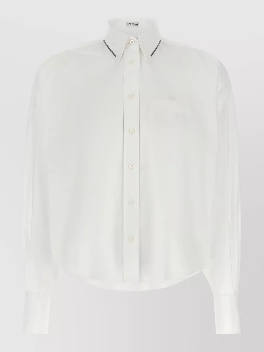 Brunello Cucinelli cotton asymmetric cropped shirt