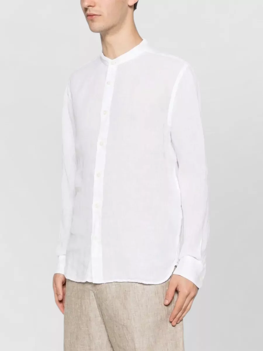 120% Lino Linen Slim-Fit Mandarin-Collar Shirt