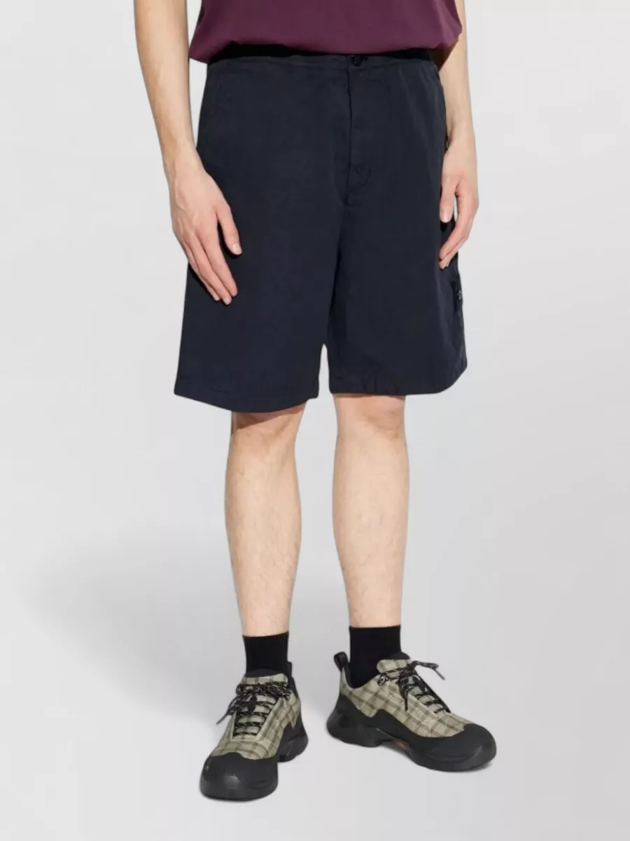 Stone Island Cotton And Linen Cargo Bermuda Shorts