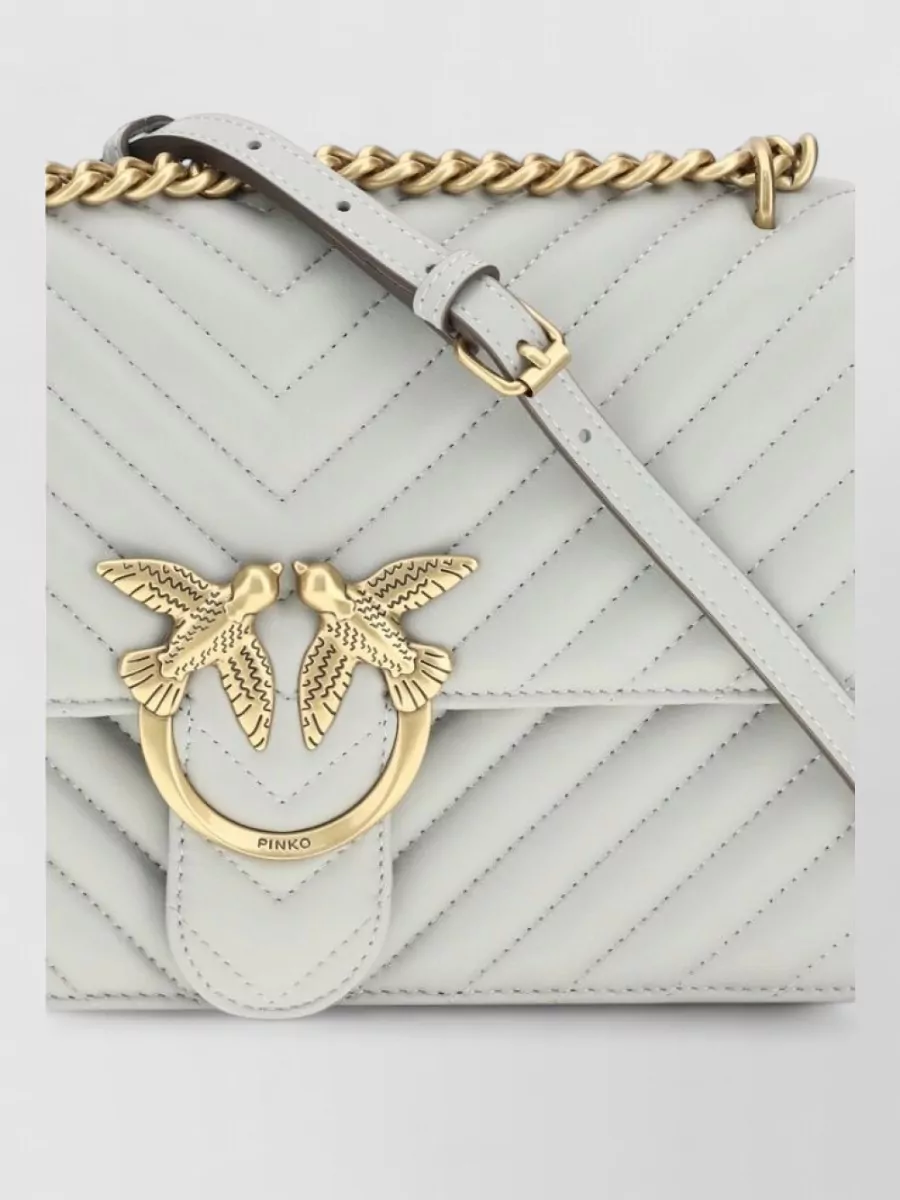 Pinko love bag one quilted leather clutch bag