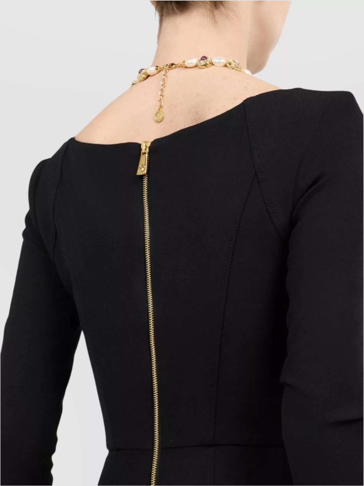 Roberto Cavalli Midi Dress With Long Sleeves And Side Slit