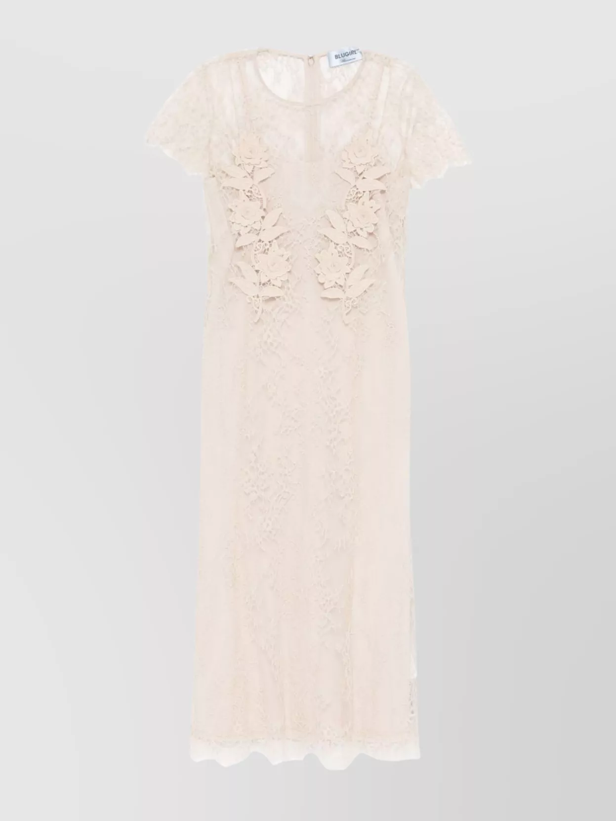 chinese dress ladies Blugirl Blumarine Italy. Anna Molinari. Spaghetti Strap Nude Ruffled  Chiffon & Embroidered Tulle Mini Dress
