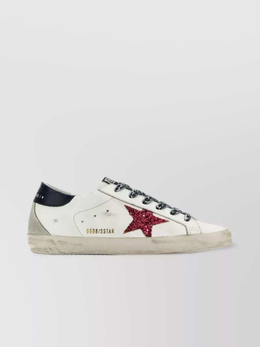 Shop Golden Goose Superstar Distressed Leather Sneakers In Grey