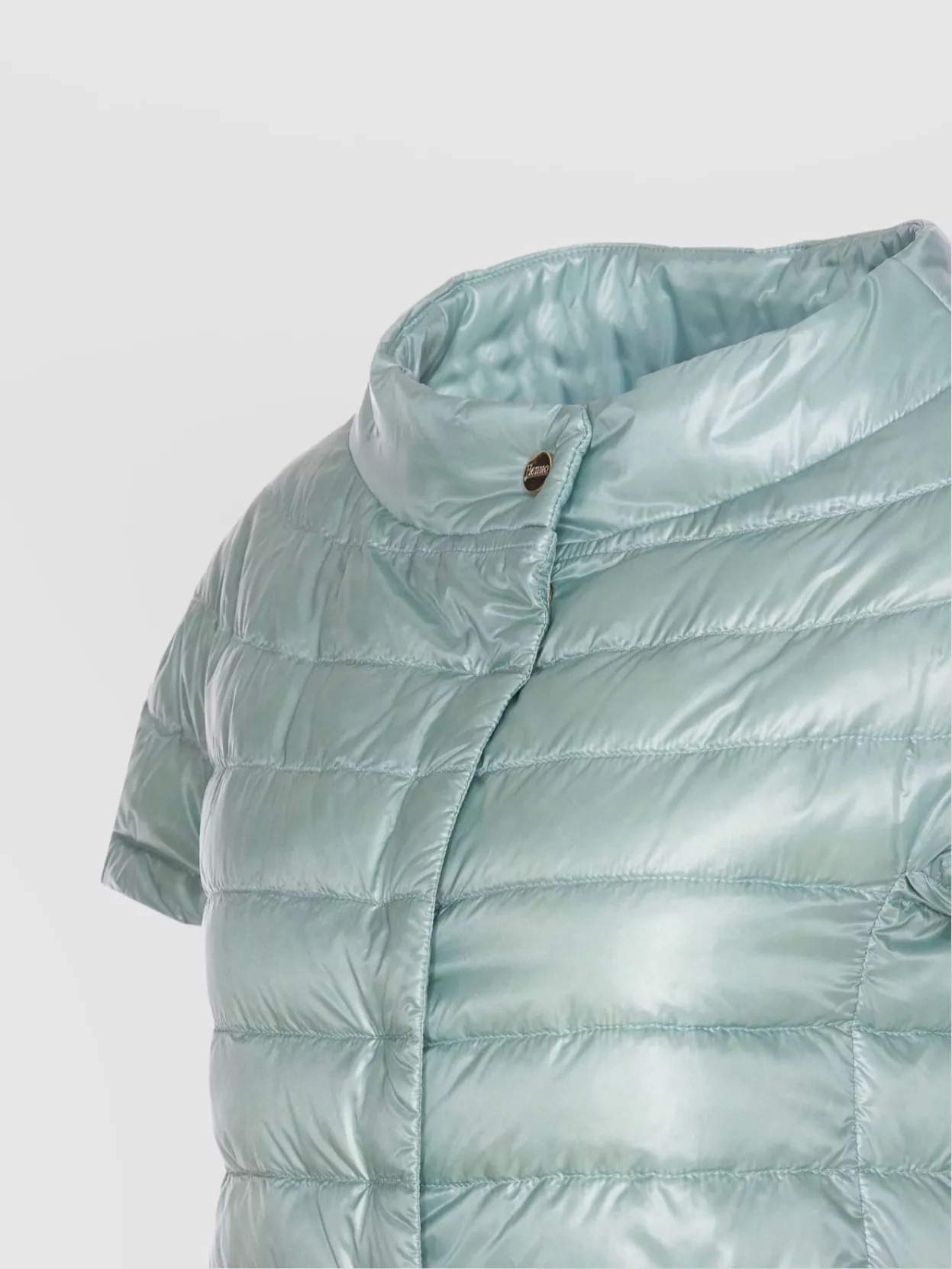 Herno Puffer Jacket With High Collar And Short Sleeves