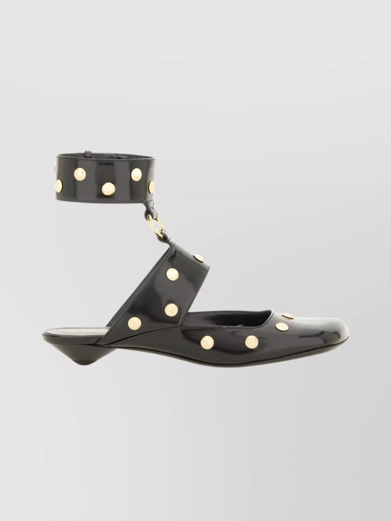Chloé Square Toe Studded Sandals With Gold Hardware