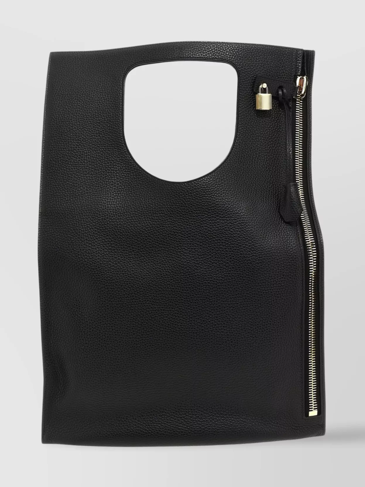 Shop Tom Ford Bold Textured Leather Tote With Padlock Detail