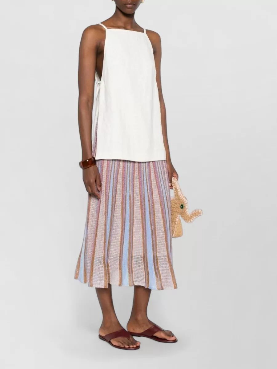 Forte Forte Striped Pleated Maxi Skirt