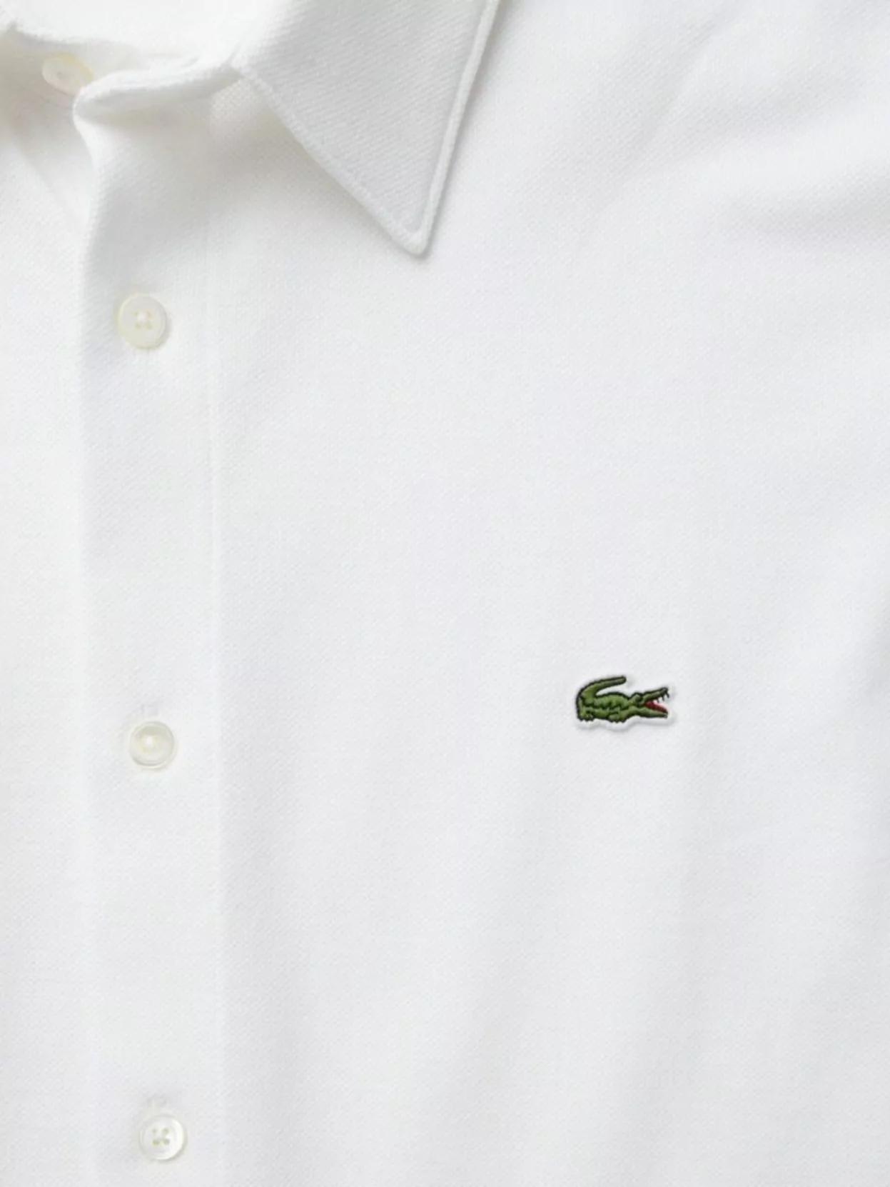 Lacoste Collar Button-Down Shirt Cotton Textured