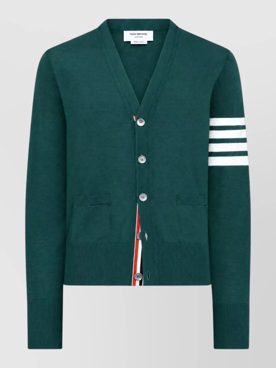 Thom Browne fine-knit v-neck cardigan