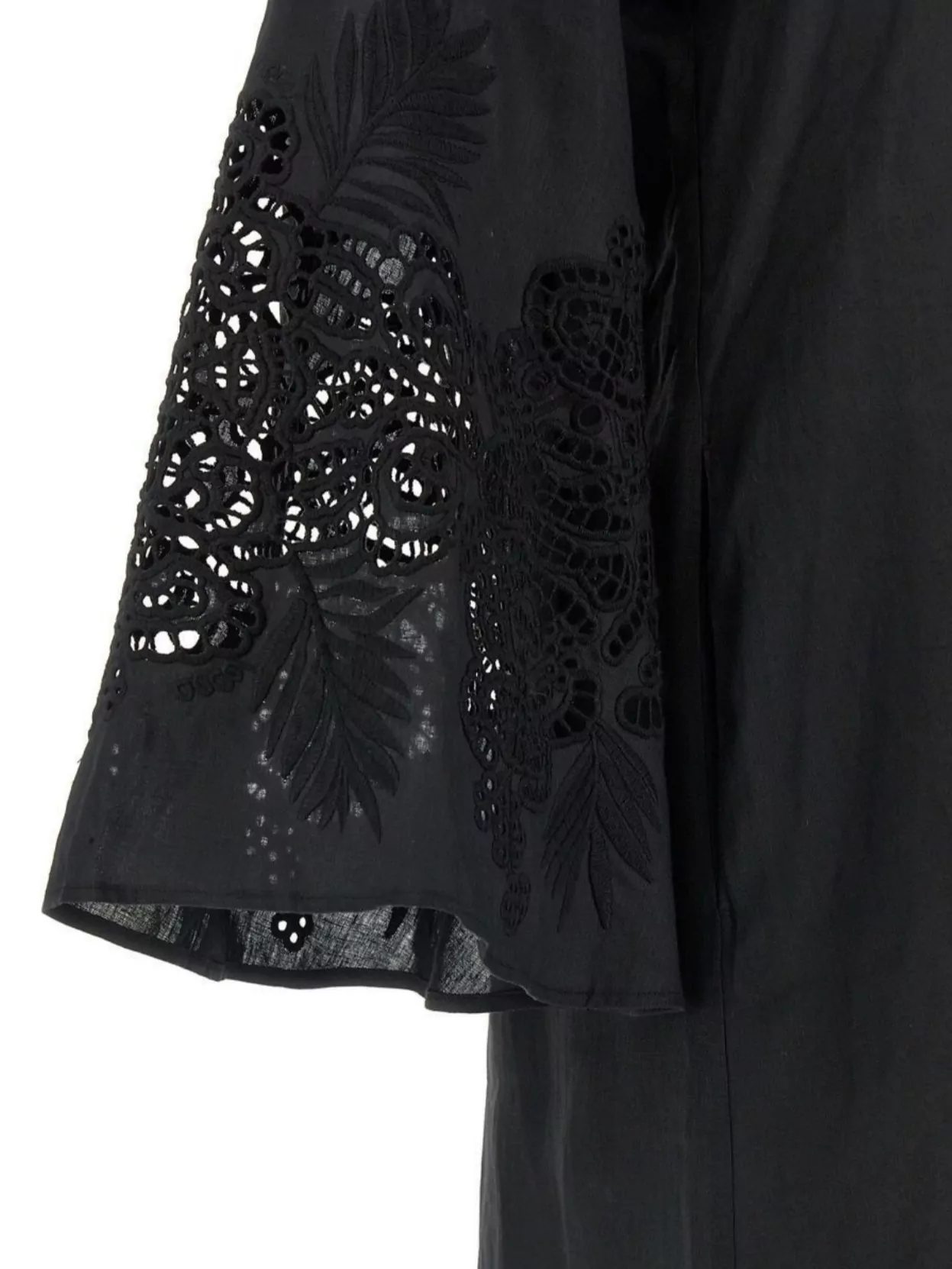 'S MAX MARA UNIQUE SLEEVE DRESS WITH V-NECKLINE AND EMBROIDERY