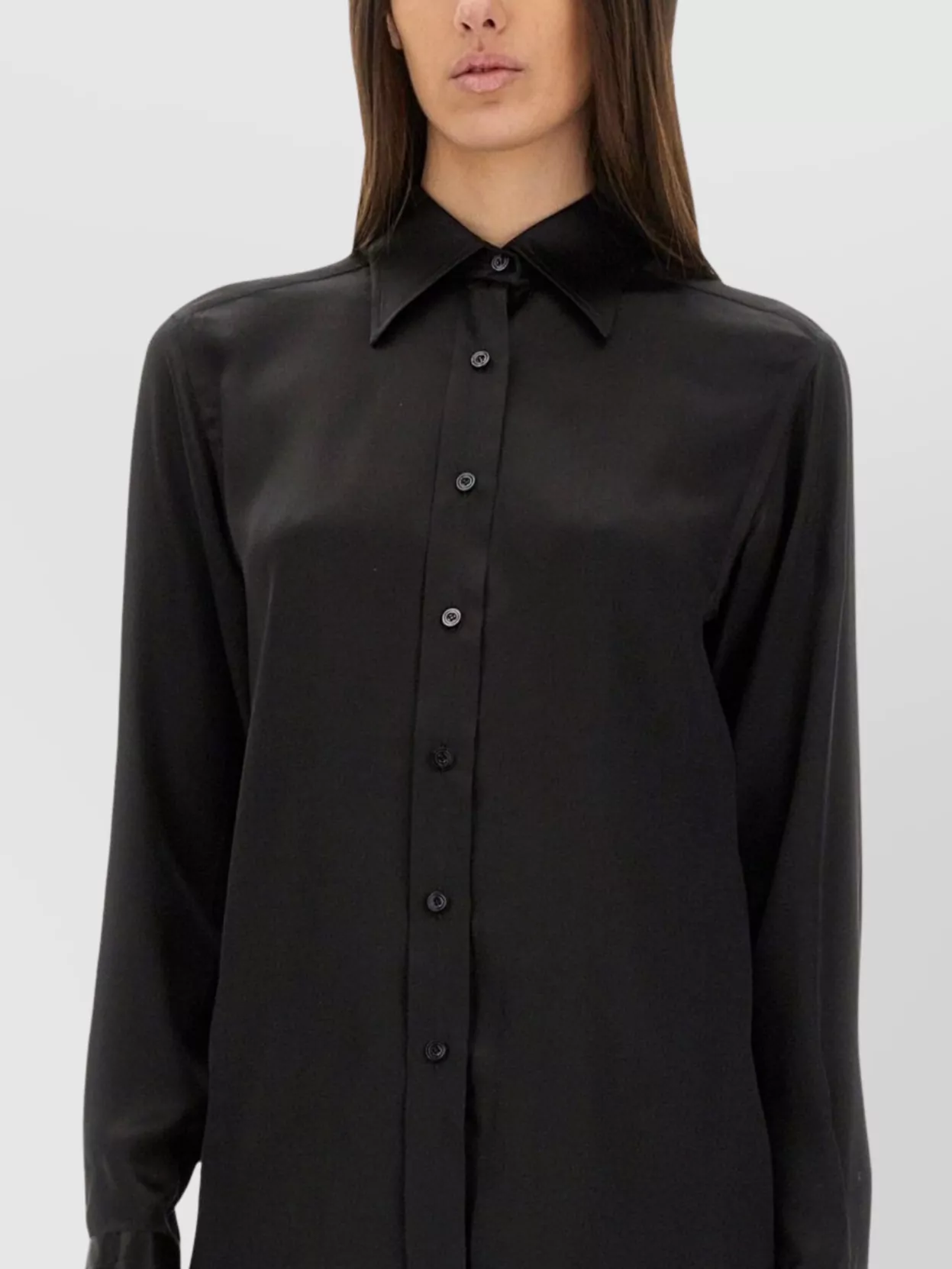 Shop Tom Ford Collared Neck Silk Shirt
