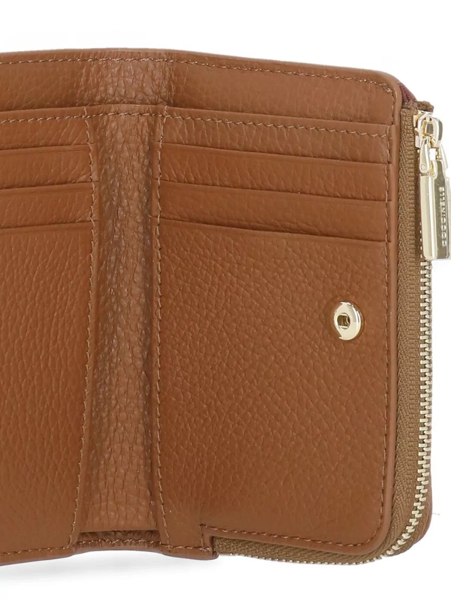 Coccinelle Leather Wallet Textured Finish Compact Design