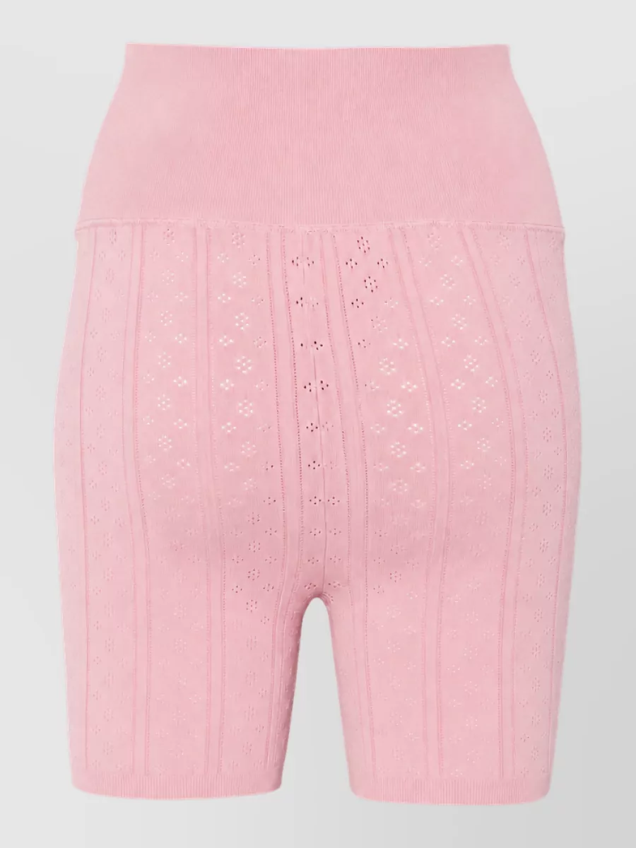 Jw Anderson Cotton Pointelle Knit High-Rise Shorts
