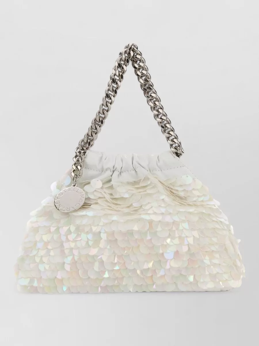 Stella Mccartney Falabella mini embellished satin clutch bag