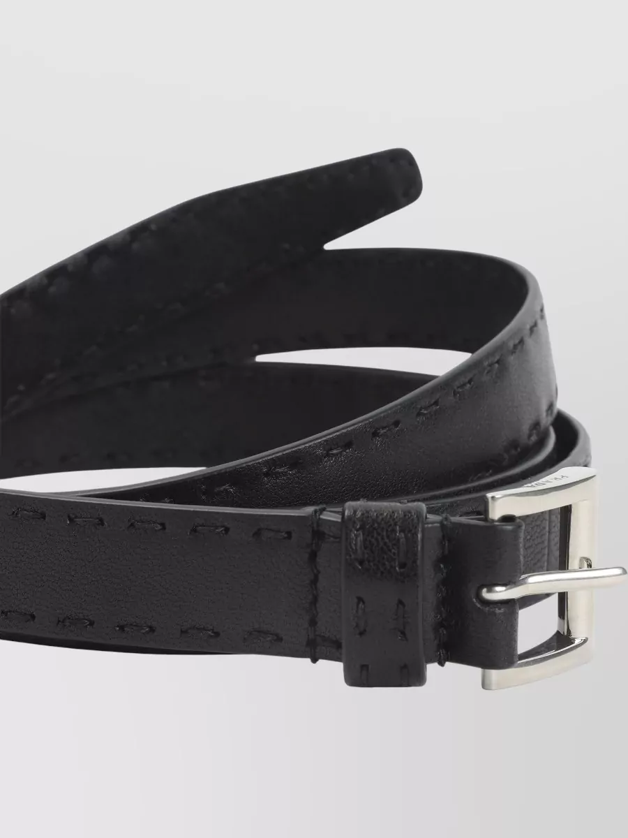 Prada Lamb Leather Slim Belt
