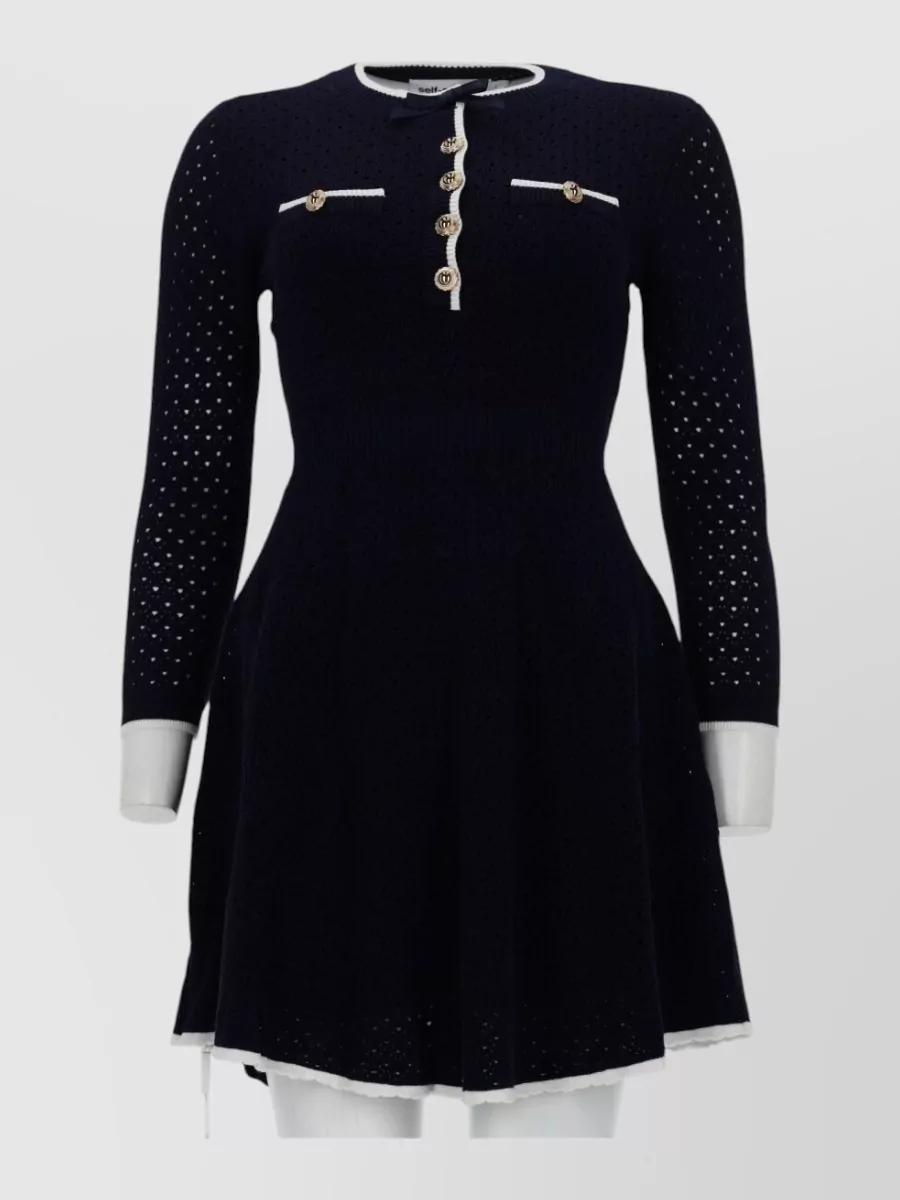 Self-Portrait Slim-fit knit mini dress