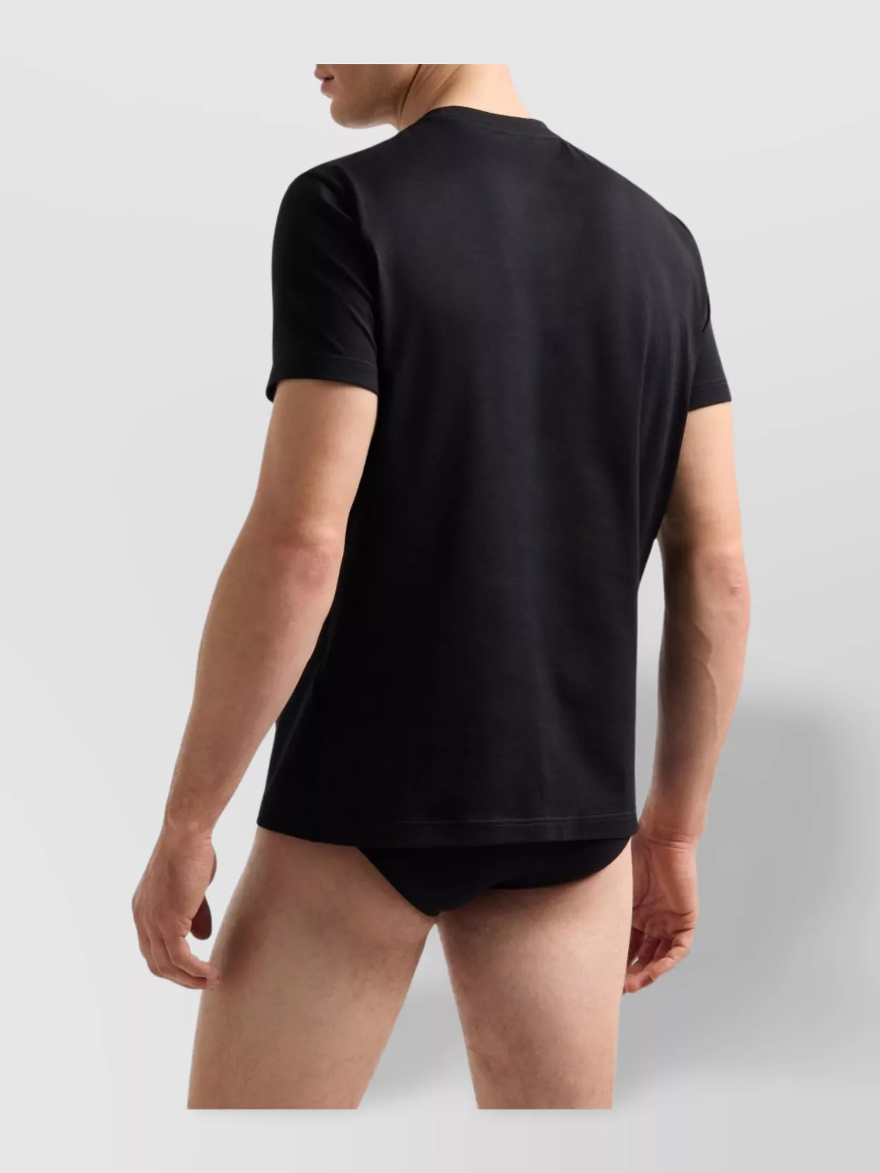 Giorgio Armani Official Store Viscose And Cashmere Jacquard Jersey Crew-neck T-shirt In Black