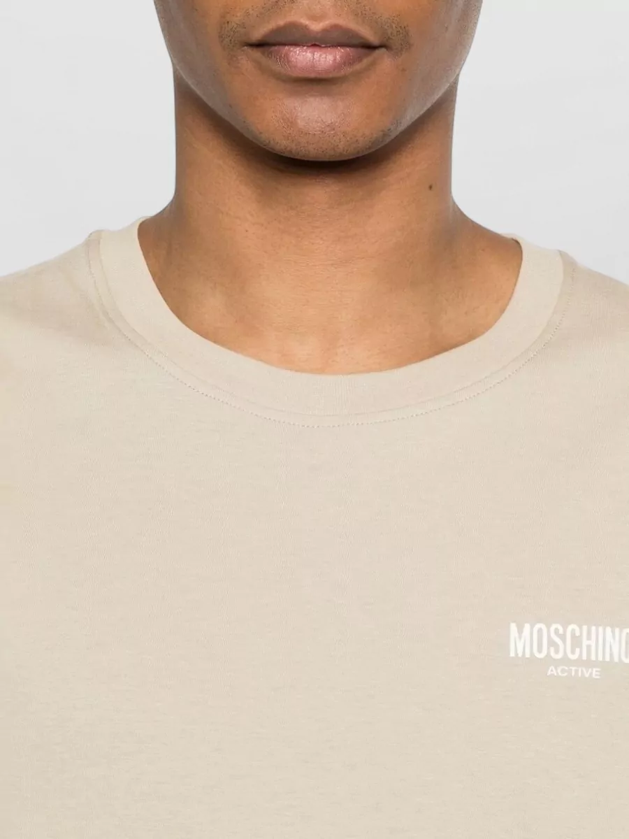 Moschino Cotton Logo Print Crew Neck Short Sleeve T-Shirt